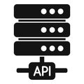 Api server data icon simple vector. Gear hosting service Royalty Free Stock Photo
