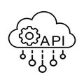 API vector icon. software integration illustration sign. application symbol. Cloud logo. development sign or logo. Royalty Free Stock Photo
