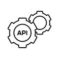 API vector icon. software integration illustration sign. application symbol. Cloud logo. development sign or logo. Royalty Free Stock Photo