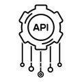 API vector icon. software integration illustration sign. application symbol. Cloud logo. development sign or logo. Royalty Free Stock Photo
