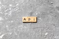 API word written on wood block. application program interface text on table, concept Royalty Free Stock Photo
