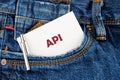 API & x28;application program interface& x29;. The concept of technology and development. Phrase, words, text API a hint Royalty Free Stock Photo