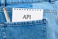 API (application program interface). The concept of technology and development. Phrase, words, text API It's Royalty Free Stock Photo