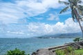 Apia harbour and waterfront, with commercial shipping port and c Royalty Free Stock Photo