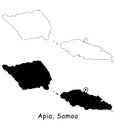 Apia, Samoa. Detailed Country Map with Location Pin on Capital City. Royalty Free Stock Photo