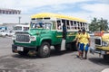 Apia, Samoa - October 30, 2017: People at Apia bus station, with