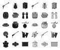 Apiary and beekeeping black.mono icons in set collection for design.Equipment and production of honey vector symbol