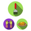 Apiary and beekeeping flat icons in set collection for design.Equipment and production of honey vector symbol stock web