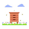 Apiary with bees