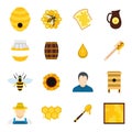 Apiary flat icons set