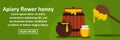 Apiary flower honey banner horizontal concept