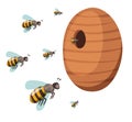 Apiary honey bee house apiary vector illustrations