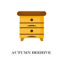 Apiary honey bee house vector illustrations honeycomb. Royalty Free Stock Photo