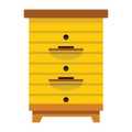 Apiary honey hive in flat style.