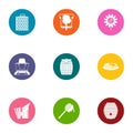 Apiary icons set, flat style