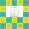 Apiary line icons set