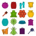 Apiary tools icons doodle set