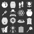 Apiary tools icons set grey vector