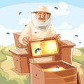 Apiary vector illustrations