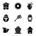 Apiculture icons set, simple style