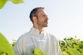 apiculturist in beekeeping suit looking away Royalty Free Stock Photo