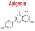 Apigenin yellow herbal dye molecule. Skeletal formula. Royalty Free Stock Photo