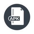 APK File Format Icon. APK extension filled icon Royalty Free Stock Photo