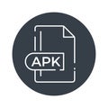 APK File Format Icon. APK extension filled icon