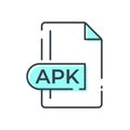 APK File Format Icon. APK extension line icon