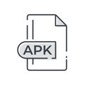 APK File Format Icon. APK extension line icon Royalty Free Stock Photo