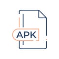 APK File Format Icon. APK extension line icon Royalty Free Stock Photo