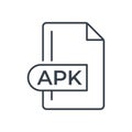 APK File Format Icon. APK extension line icon