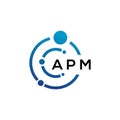 APM letter logo design on black background. APM creative initials letter logo concept. APM letter design