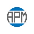 APM letter logo design on white background. APM creative initials circle logo concept.