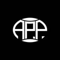 APN abstract monogram circle logo design on black background. APN Unique creative initials letter logo Royalty Free Stock Photo