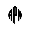 APN circle letter logo design with circle and ellipse shape. APN ellipse letters with typographic style. The three initials form a Royalty Free Stock Photo