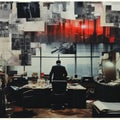 Apocalyptic Collage: A Modern Office Scene In Documentary Photography