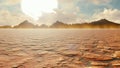 Apocalyptic desert. Post-Apocalypse, global warming, climate change, hot dusty desert. 3D Rendering Royalty Free Stock Photo