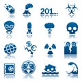 Apocalyptic and natural disasters icon set