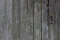 Apocalyptic old wood wall from scratched planks with peeling paint. Vertical boards