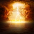Apocalyptic religious background - hell realm, end of world Royalty Free Stock Photo