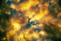 Apocalyptic tragic sky. Storm clouds covered the sunset Royalty Free Stock Photo