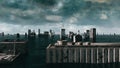 Apocalyptic water view. urban flood. Storm. 3d render