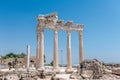 Apollo ancient temple colonnade ruins, Side, Antalya region, Turkey Royalty Free Stock Photo