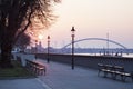 Apollo Bridge on Danube River at sunrise