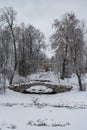 Apollo colonnade in Pavlovsk park winter day. Saint-Petersburg, Russia Royalty Free Stock Photo
