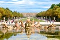 The Apollo Fountain and the gardens of the Palace of Versailles near Paris Royalty Free Stock Photo