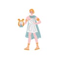 Apollo Olympian Greek God, Ancient Greece Mythology Hero Vector Illustration