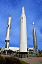 Apollo rockets on display in the rocket garden at Kennedy Space Center