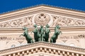 Apollo sculpture horseman with horses on the roof of a Big Theater in Moscow